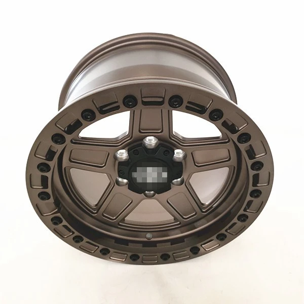 BeadLock Off-Road Forged Alloy Wheel 17x9 6x139 0mm Matte Grey W/ Matte Black/Bronze Ring